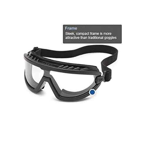 Gateway Safety 4589F Wheelz Stylish and Comfortable Safety Goggle, Blue Mirror Anti-Fog Lens, Black Frame