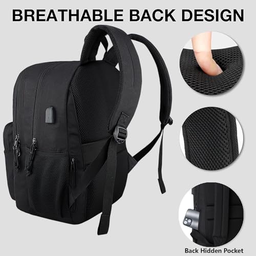 KEOFID Travel backpack for Men and Women, Anti Theft Laptop Backpack with USB Charging Port for Work, Large Bag for Colleg...