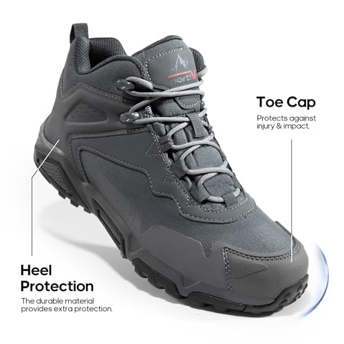 NORTIV 8 Men's Waterproof Hiking Boots, Lightweight Tactical Boots for Men, Mid Ankle Men's Hiking Boots for Trekking Trai...