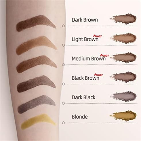Eyebrow Stamp and Eyebrow Stencil Kit, Eye Brow Stencil Kit for Beginners 24 Reusable and Washable Eyebrow Shaping Kit, Brow Stencil and Stamp Kit Smudge-Proof & Long-Lasting (Dark Brown)