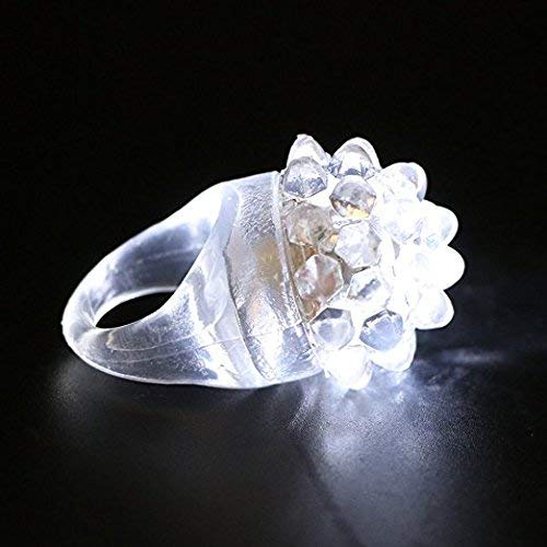 C&H Solutions Shining White Clear LED Flashing Jelly Bumpy Finger Rings (48 Ct)