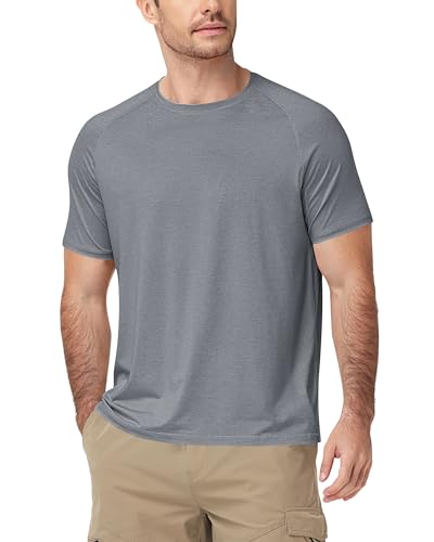 Runhit Mens Swim Shirts Short Sleeve UPF 50+ Sun Protection Rash Guard SPF UV Fishing Shirt Quick Dry Water T-Shirts