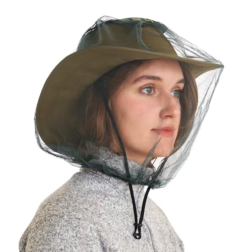 Premium Mosquito Head Net with Drawstring - Extra Fine Mesh & Breathable Design for Camping, Hiking, Fishing | Adjustable ...