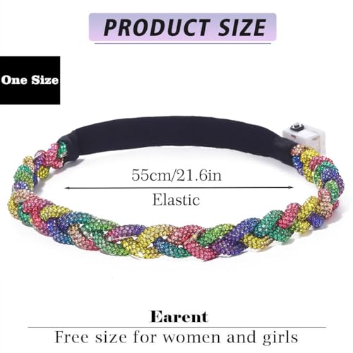 EARENT Light Up Rave Headband Multicolor Glow Rhinestone Hair Accessories for Women
