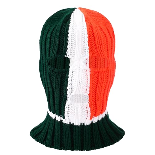 SockFrenzy Crazy Irish Flag Tricolor Balaclava Crochet Hat Music Festival Halloween mask