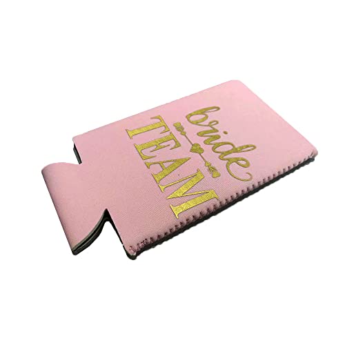 LADY&HOME Bachelorette Slim Can Coolers for Bridesmaid, Set of 10 Bride and Team Bride Can Cooler for Bachelorette Party F...