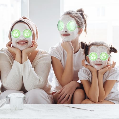 Skicuff 12 Pcs Cucumber Eye Pads Gel Eye Masks Cooling Heating Eye Pads Spa Party Favors Sleepover Slumber Party Supplies