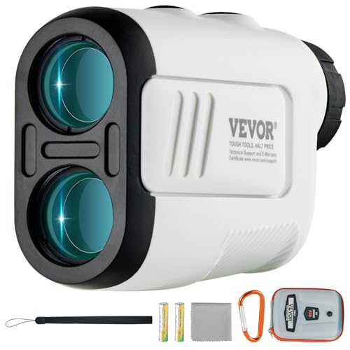 VEVOR Golf Rangefinder, Laser Golfing Hunting Range Finder, 6X Magnification Distance Measuring, Golfing Accessory with High-Precision Flag Lock, Slope Switch, Continuous Scan, and Batteries