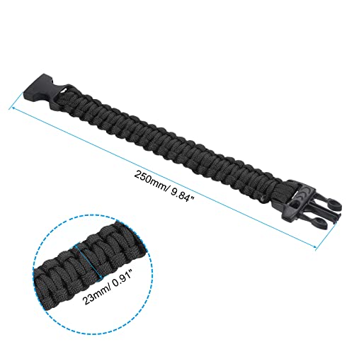 Survival Paracord Bracelets, Plaited Parachute Bracelet with Plastic Buckle Party Favors Camping Gifts Outdoor Wraps for M...