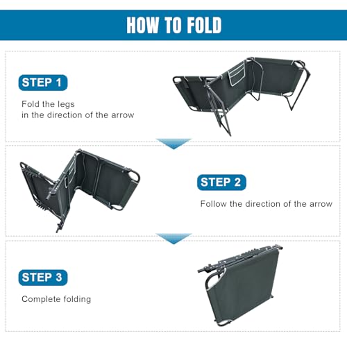 Big RED Camping Sleeping Cot,5-Position Folding Cot,Lounge Chair with Mattress,Folding Sleeping Cot,Camping Cots for Adult...