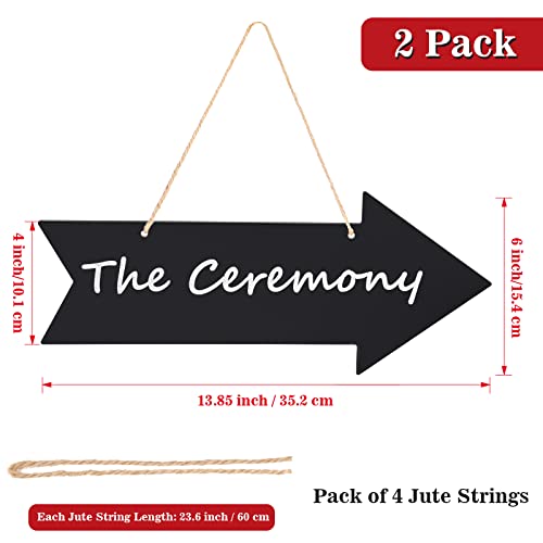 Kamehame Arrow Chalkboard Signs 13.85 x 6 Inches Acrylic Hanging Direction Signage with Jute String Chalkboard Tags DIY Pl...