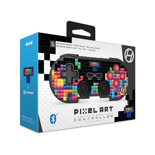 Hyperkin Limited Edition Pixel Art Bluetooth Controller Official Tetris™ Edition - Officially Licensed - For Nintendo Swit...