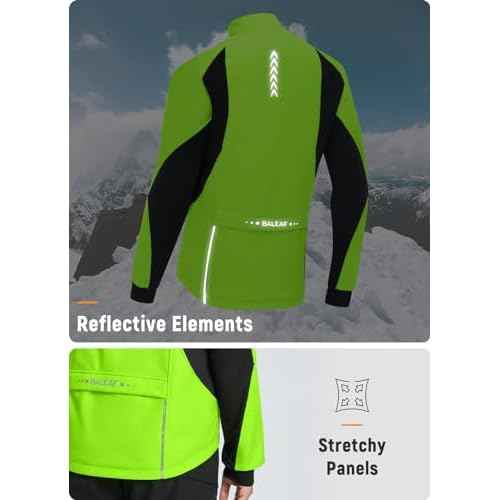 baleaf Men's Winter Cycling Jackets Water Resistant Thermal Running Softshell Jacket Warm Cold Weather Pockets