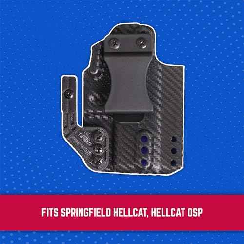 DESANTIS Persuader Gun Holster, Versatile IWB Holster with Sleek Carbon Fiber Finish, Fits Springfield Hellcat and Hellcat OSP, Unisex Holster, Right Hand-Draw, Black