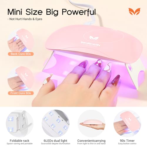 Morovan Poly Gel Nail Kit for Pretty Gift: Extension Gel Nail Kit With Nail Lamp Slip Solution Complete Professional Manic...