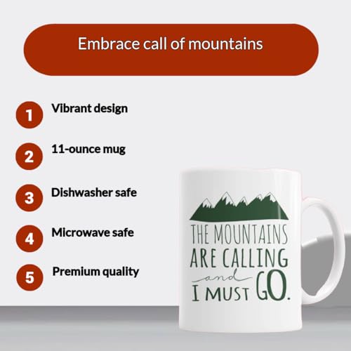 Mountains Are Calling Coffee Mug - Unique Gift for Camping and Outdoor Enthusiasts