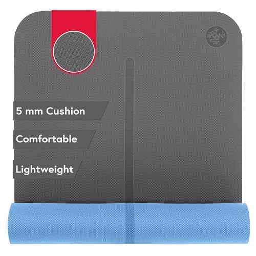Manduka Begin Yoga Mat 68" - 5mm Cushioning | Comfortable, Lightweight & Reversible with Alignment Stripe | Budget-Friendly | 68 x 24 inches
