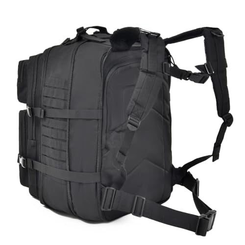 R.SASR 64L Large Tactical Backpack, Military Backpack, Molle Backpack, Tactical Bag, Hiking Daypacks (3, black)