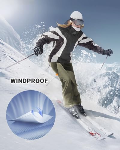 Outdoor Ventures Fleece Lined Waterproof Pants Women Ski Snow Insulated Softshell Snowboard Hiking with Boot Cut