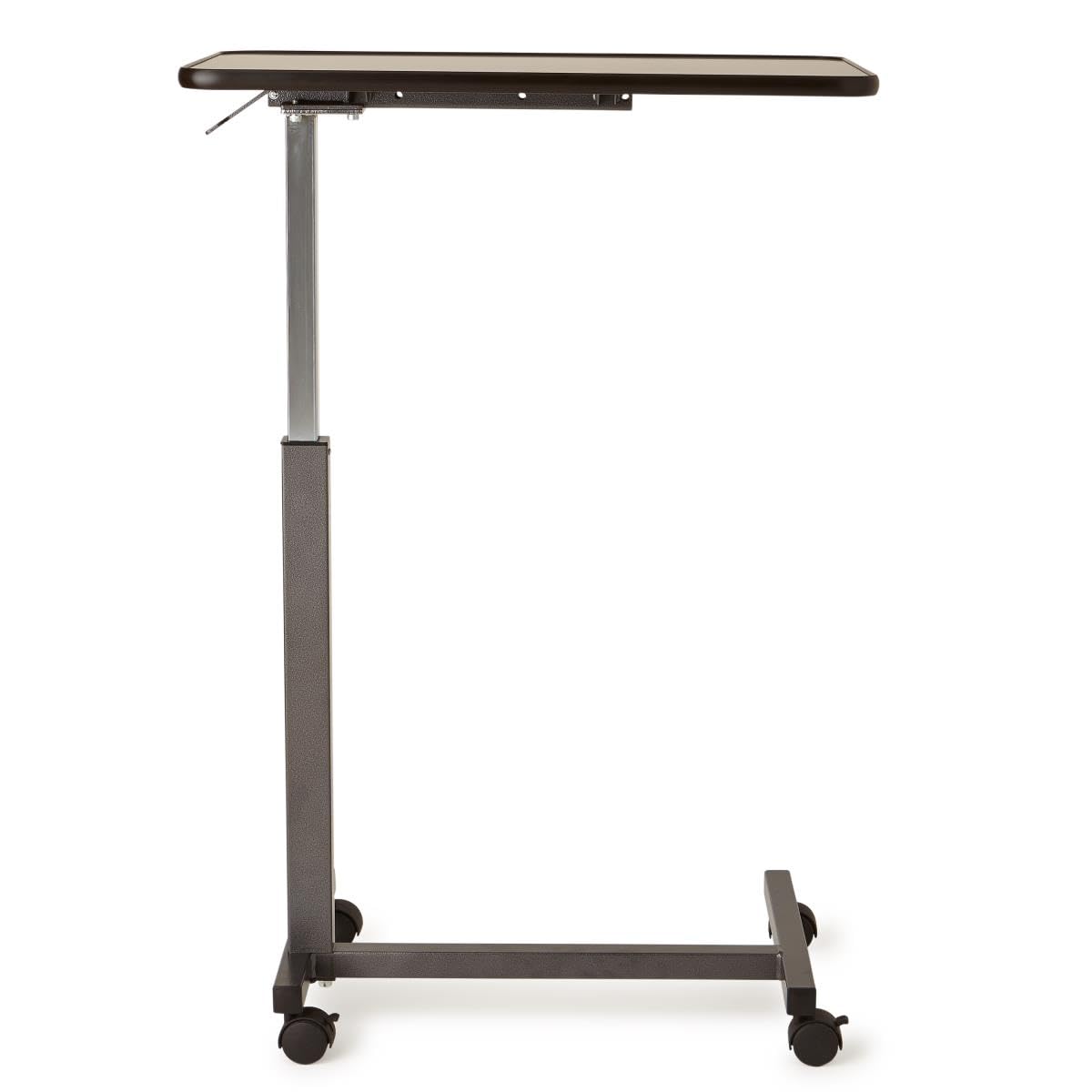 Caring Adjustable Overbed Table on Wheels – Height Adjustable from 30” to 42” – H-Base Rolling Bedside Table for Home, Hospital & Nursing Use – Supports 50 lbs – 15” Wide Surface