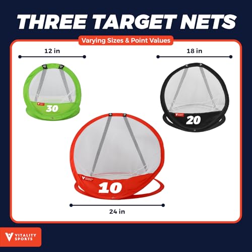 Vitality Sports Golf Chipping Net, 3PCS Pop-Up Golf Practice Net for Backyard, Indoor Outdoor Chipping Game with 3 Target...
