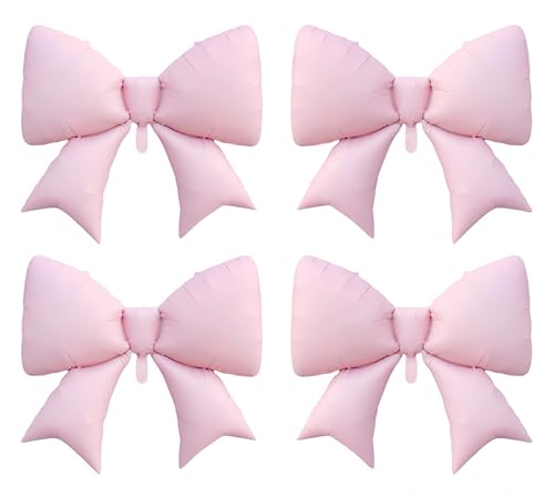 4Pcs Giant Pink Bow Balloons 38Inch/coquette Birthday Party Supplies/Pink Bachelorette Bridal Engagement Wedding Anniversa...