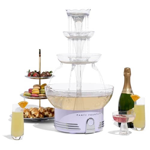 Nostalgia Countertop Retro Lighted Party Beverage Fountain – 1.5 Gallon Capacity, 3-Tiered Cascading Tower with LED Base -...