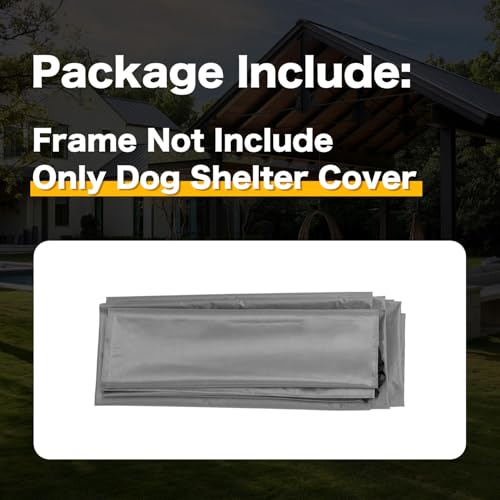 YOUGYM Canopy Replacement Cover for Dog Shade Shelter 4'x4'x3.6', Pet Outdoor Tent Cover with Upgraded Doors for Large Dog...