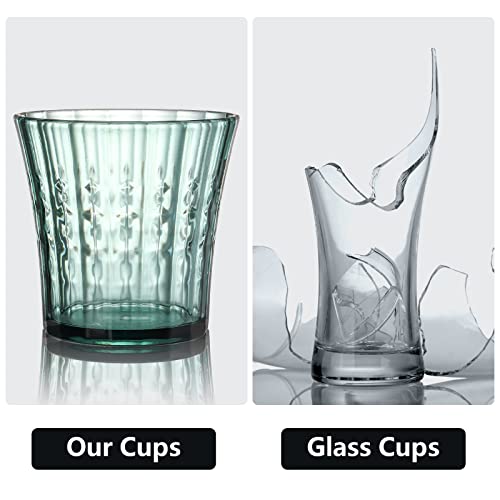 AVLA 12 Pack Plastic Water Tumblers, 10 OZ Unbreakable Acrylic Drinking Glasses, Transparent Reusable Juice Wine Cup, BPA-...