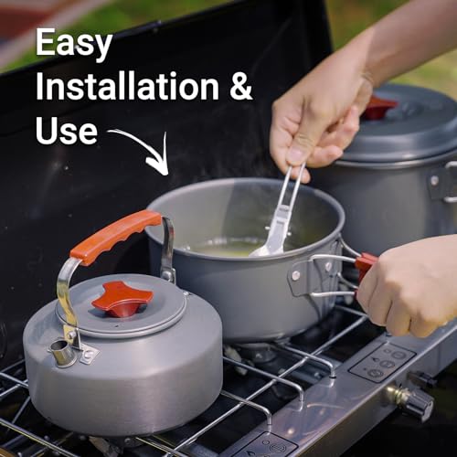 FineFlame 3-Burner Propane Camping Stove 19800 BTUs, Portable Camp Stove with 3 Adjustable Burners and Push-Button Instant...