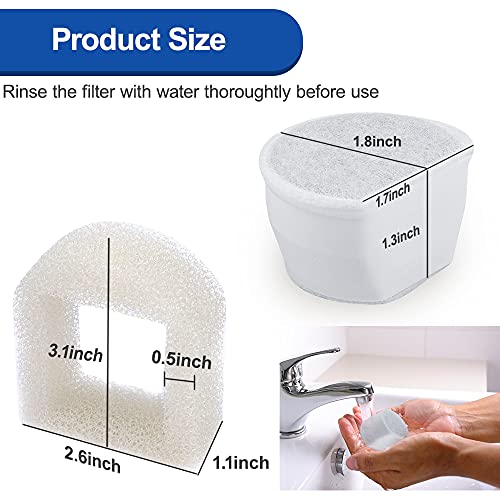 MyfatBOSS 18PCS Carbon Filters and Foam Pre-Filter Replacement Set Compatible with Petsafe Drinkwell Avalon Pagoda Seascap...