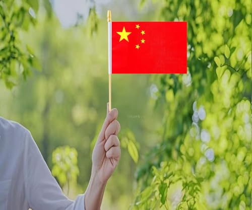 10 Pack China Flags -CN Handheld Flag- Desktop Flag-5x8 In,Chinese Mini Flag. Suitable For Party Decorations, Store Displa...