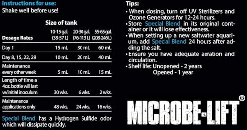 MICROBE-LIFT Special Blend Aquarium Treatment, Fish Tank Water Conditioner for Freshwater and Saltwater Tanks, Helps with ...