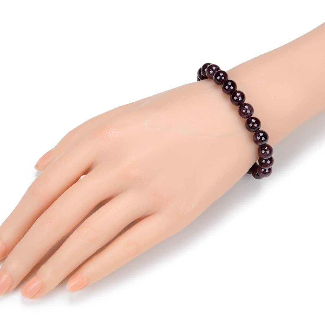 Adabele Real Natural Garnet Bracelet 8.5 inch Stretch Gemstone Beaded Bracelet Chakra Healing Crystal Stone Jewelry Women Mom Gi