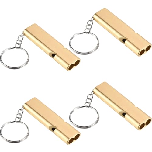 Premium Extra Loud Whistles for Camping Hiking Hunting Outdoors Sports and Emergency Situations, Sturdy but Light Aluminiu...