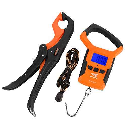 KastKing Fish Scale with Floating Lip Gripper, Water Resistant, Dual Mode ? 110 LBs/50 Kg, Strong ABS Frame, Non-Slip Handle, Retractable 38¡± Tape Measure and Gripper Combo, Fishing Gifts for Men