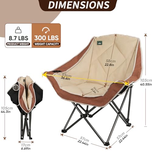 Northroad 2 Pack Oversized Camping Chair,Outdoor Padded Folding Lawn Chair w/Cup Holder,Carry Bag for Beach, Hiking, and P...