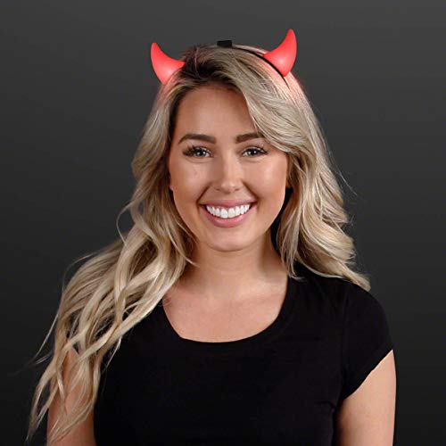 FlashingBlinkyLights Red Light Up Devil Horns LED Headband