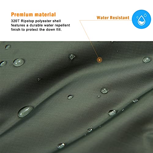 Akmax.cn Goose Down Mummy Sleeping Bag – Ultra-Light, Compressible, All-Season Camping & Backpacking Bag, -13°F Extreme Co...
