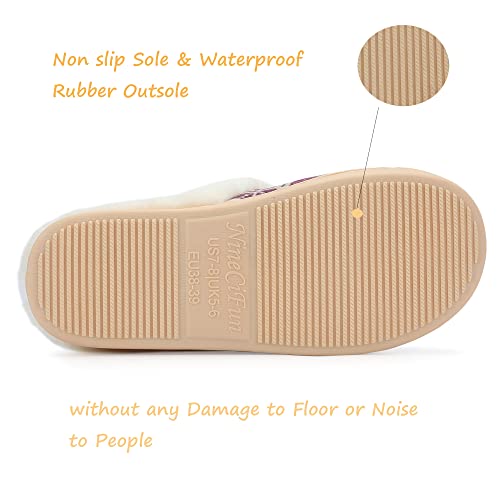 Women's Christmas Cotton Slippers Soft Memory Foam Cozy Warm Indoor Outdoor