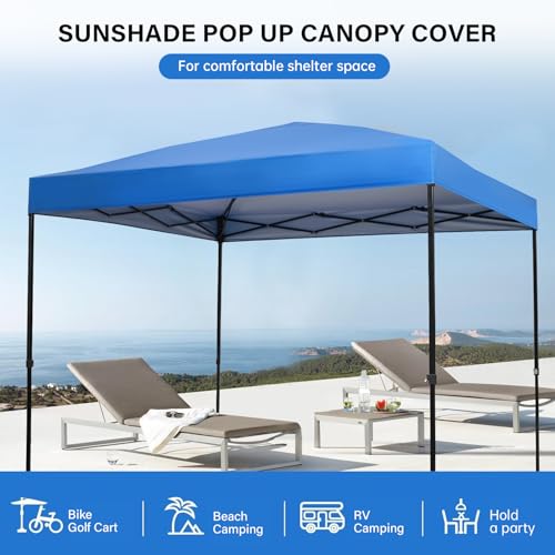 10×10 Canopy Replacement Top Cover, Pop Up Canopy Replacement Tent Cover, Waterproof Canopy Top for Straight Leg Frame, fo...