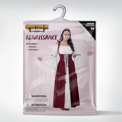 Spooktacular Creations Halloween Renaissance Costume Women, Renaissance Corset Dress, Plus Size Medieval Chemise for Cosplay