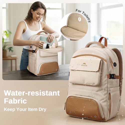 MATEIN 18x14x8 inches Travel Backpack with Shoe Compartment, Waterproof Personal Item Bag with Rain Cover, 15.6 inch Women...