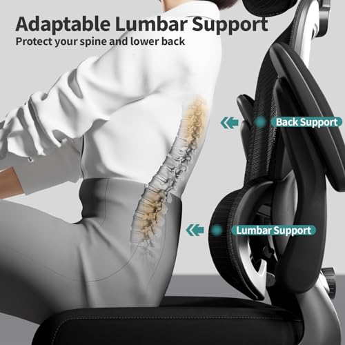 TRALT Office Chair Ergonomic Desk Chair, 330 LBS Home Mesh Office Desk Chairs with Wheels, Comfortable Gaming Chair, High ...
