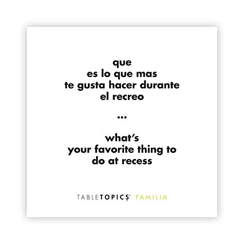 TableTopics Familia En Espanol Question Card Game - 135 Spanish/English Conversation Starter Cards, Game to Learn & Practice Spanish, Play with Friends & Family, Bilingual