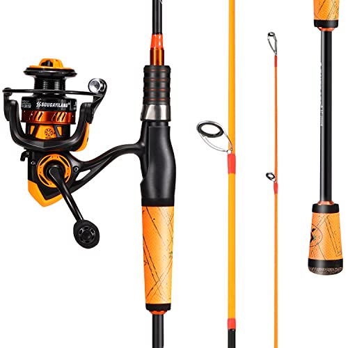One Bass Fishing Rod and Reel Combo, Spinning Combo with SuperPolymer Handle