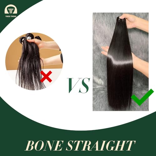 Burmese Bone Stw Raw Human Hair Single Bundle, Natural Super Sliky Straight Bundles Human Hair,Keep Soft and Smooth After Washes Fivefold Lifespan Than Regular Hair (18 inch(100g))