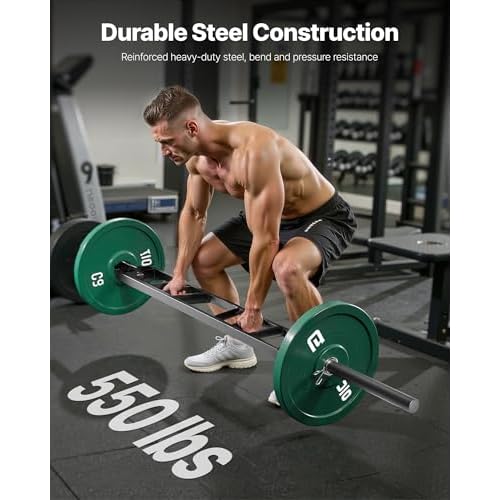 VEVOR Multi-Grip Barbell, 2-inch 3 Positions Swiss Bar, 550 LBS Capacity Heavy Duty Swiss Barbell Training Equipment, with 2 Collars and Knurled Grips, for Home Gym, Support Pressing, Lifting Curls