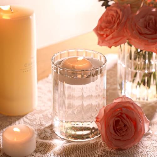ComSaf Glass Cylinder Vases Pack of 12, Clear Ribbed Bud Vases for Centerpieces Weeding Decoration, 6 inch Tall Clear Flow...