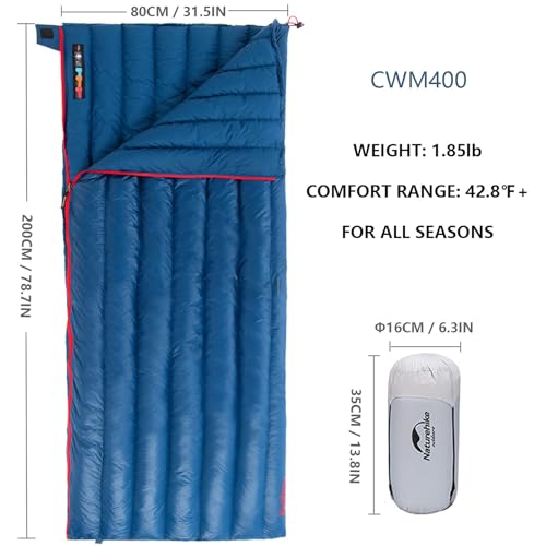Naturehike Down Sleeping Bag 650 Fill Power Lightweight Compact for Backpacking Camping Hiking Traveling with Compression ...